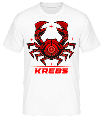 Mecha Roboter Sternzeichen Krebs - Männer Basic T-Shirt - Weiß - Vorne