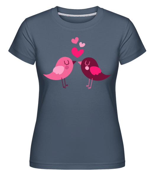 Preview: Birds Love -  Shirtinator Women's T-Shirt - Denim - Front