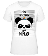5% Unicorn 95% Ninja - Dámske basic tričko - Biela - Predné