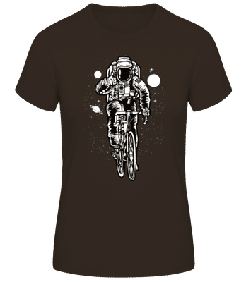 Astronaut Bicycle - Frauen Basic T-Shirt - Braun - Vorne