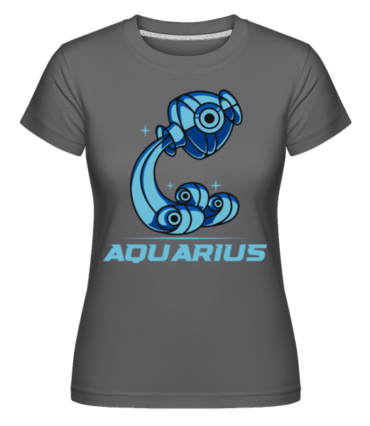 Aperçu: Mecha Robotic Zodiac Sign Aquarius -  T-shirt Shirtinator femme - Anthracite - Devant