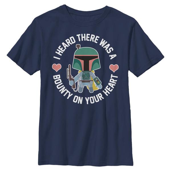 Aperçu: Star Wars - Boba Fett Bounty Heart - Valentine's Day - Enfant T-shirt - Bleu marine - Devant