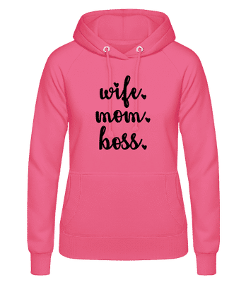 Motiv Žena Mom Boss - Dámska mikina - Ružová - Predné