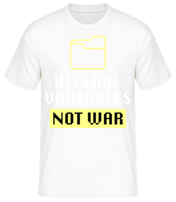 Coding Variables Not War - Pánske basic tričko - Biela - Predné