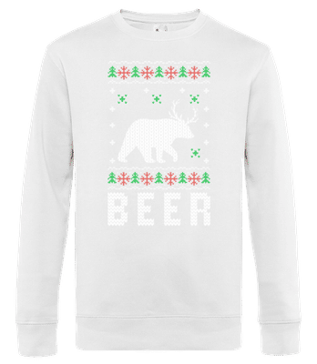Knitted Beer - Sudadera estándar para hombre - Blanco - delante