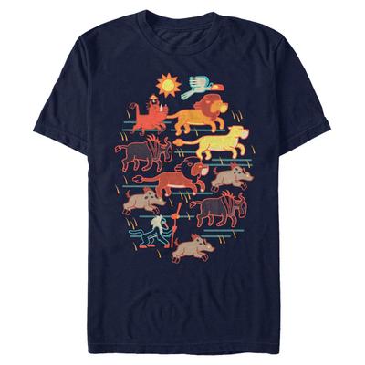 Disney - Lví král - Skupina Stampede - Pánské Tričko - Namořnická modrá - Napřed