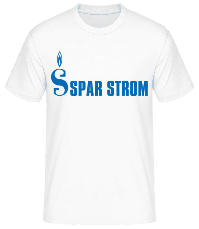 Vorschau: Spar Strom - Männer Basic T-Shirt - Weiß - Vorne