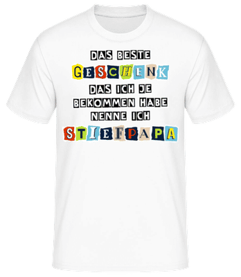 Das Beste Geschenk Nenne Ich Stiefpapa - Männer Basic T-Shirt - Weiß - Vorne