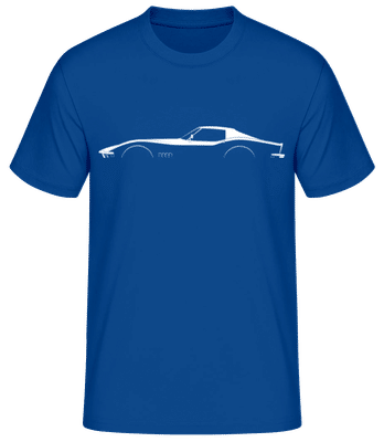 'Chevrolet Corvette C3' Silhouette - Pánské basic tričko - Královská modrá - Napřed