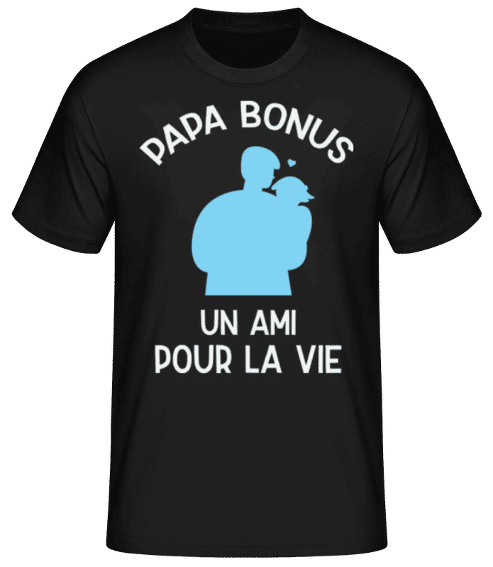 Aperçu: Papa Bonus Un Ami Pour La Vie - T-shirt standard Homme - Noir - Devant