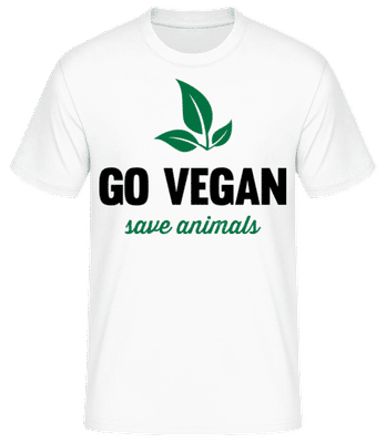 Go Vegan Save Animals - T-shirt standard Homme - Blanc - Devant