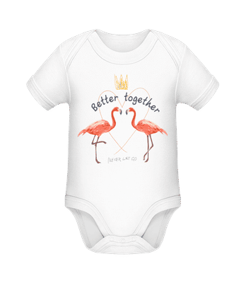 Better Together Flamingos - Body manches courtes bio - Blanc - Devant