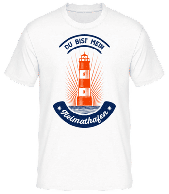 Du Bist Mein Heimathafen - Männer Basic T-Shirt - Weiß - Vorne