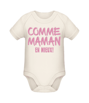 Comme Maman, En Mieux! - Body manches courtes bio - Crème - Devant