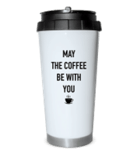 Môže Káva Be With You - Termohrnček - Biela - Predné