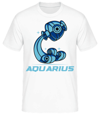 Mecha Robotic Zodiac Sign Aquarius - T-shirt standard Homme - Blanc - Devant