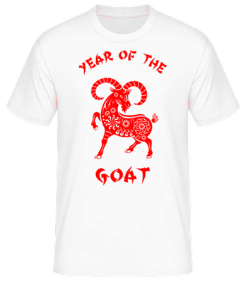 Chinese Zodiac Year Of The Goat - Men's Basic T-Shirt - White - Front