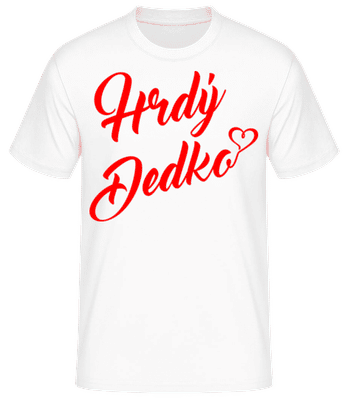 Hrdý Dedko - Pánske basic tričko - Biela - Predné