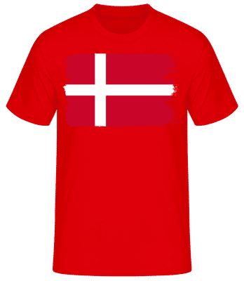 Country Flag Denmark  - Men's Basic T-Shirt - Red - Front