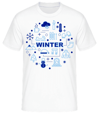 Winter Symbole - Männer Basic T-Shirt - Weiß - Vorne
