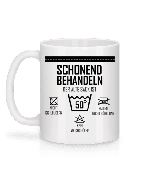 Vorschau: Der Alte Sack Ist 50 - Tasse - Weiß - Hinten