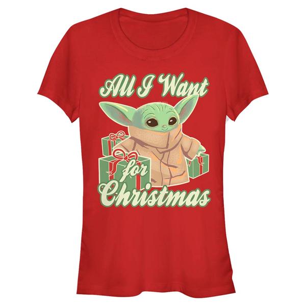 Aperçu: Star Wars - The Mandalorian - The Child Christmas Baby - Christmas - Femme T-shirt - Rouge - Devant