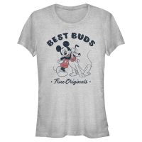 Disney Classics - Mickey Mouse - Mickey & Pluto Vintage Buds - Women's T-Shirt - Heather grey - Front