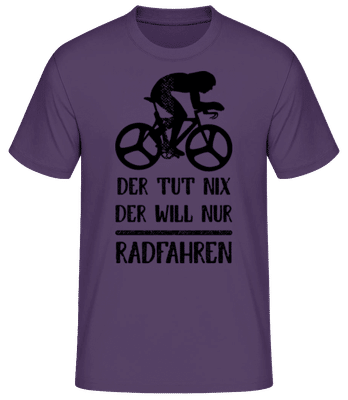 Der Tut Nix Nur Radfahren - Männer T-Shirt B&C - Lila - Vorne