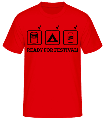 Ready For Festival - Männer Basic T-Shirt - Rot - Vorne