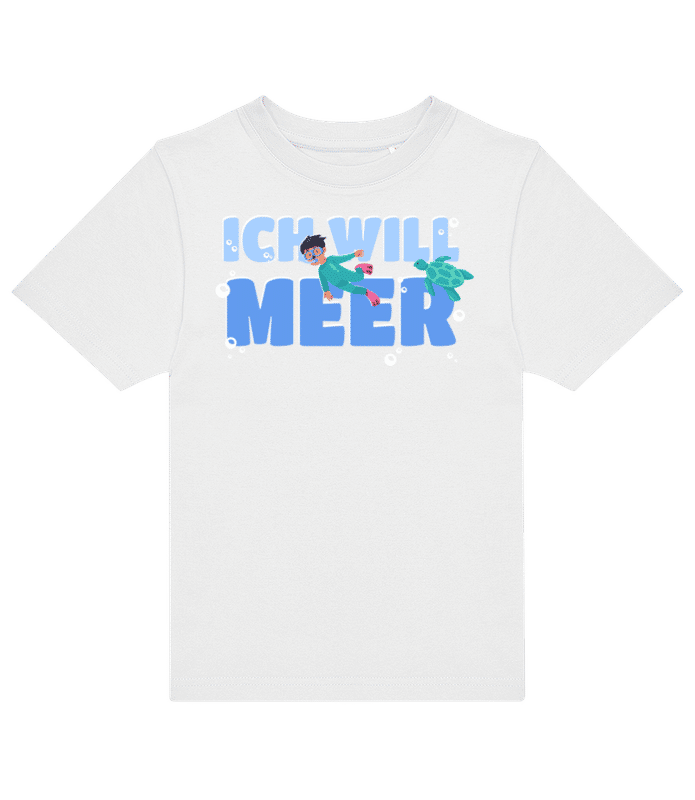 Vorschau: Ich Will Meer - Kinder T-Shirt B&C - Weiß - Vorne