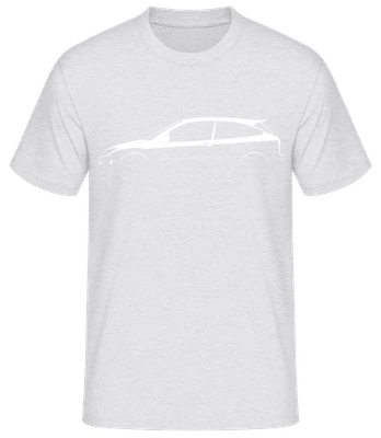 'Ford Focus RS Mk I' Silhouette - Männer Basic T-Shirt - Grau meliert - Vorne