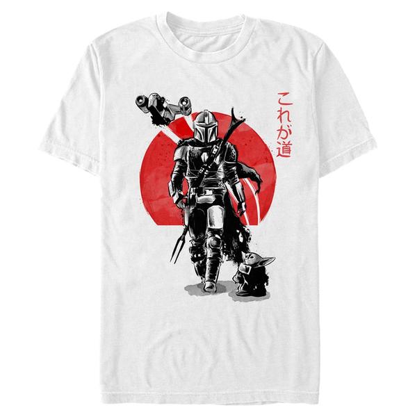 Aperçu: Star Wars - The Mandalorian - Mandalorian & the Child Mandolorian Sumi Ink - Homme T-shirt - Blanc - Devant