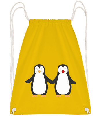 Pinguin Paar - Turnbeutel - Gelb - Vorn