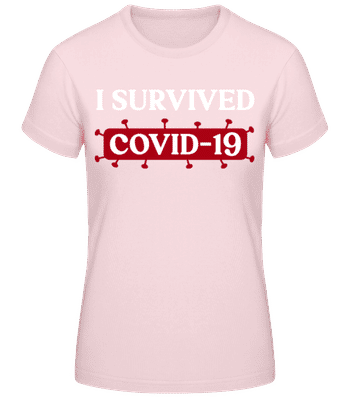 I Survived Covid 19 - Dámske basic tričko - Ružová - Predné