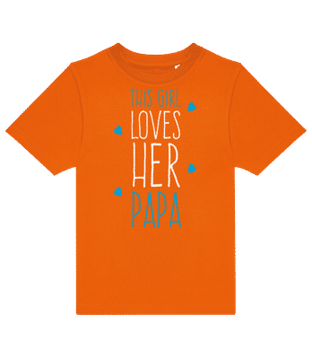 This Girl Loves Her Papa - Detské tričko B&C - Oranžová - Predné