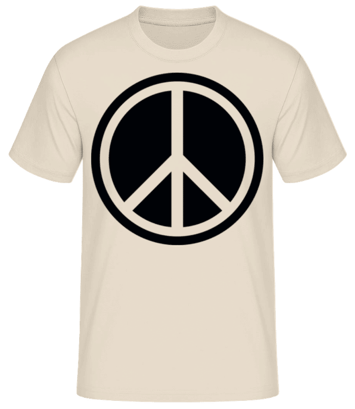 Náhled: Peace Symbol - Pánské basic tričko - Krémová - Napřed