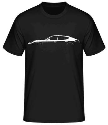 'Porsche Panamera 970' Silhouette - Männer Basic T-Shirt - Schwarz - Vorne