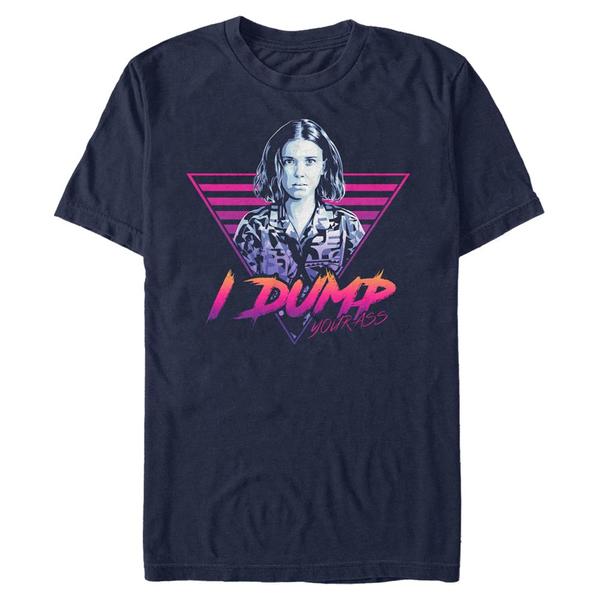 Aperçu: Netflix - Stranger Things - Eleven Dump Your Ass - Homme T-shirt - Bleu marine - Devant