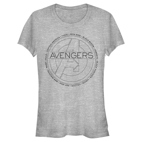 Aperçu: Marvel - Avengers - Logo Avengers Circle Icon - Femme T-shirt - Gris chiné - Devant