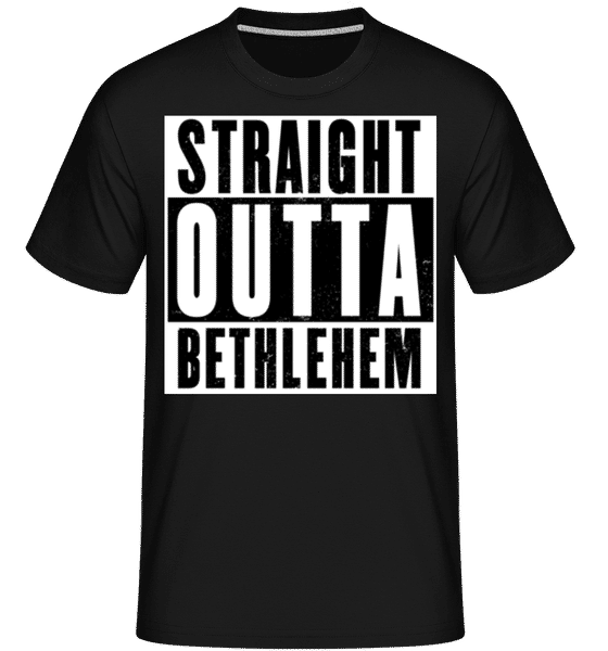 Aperçu: Straight Outta Bethlehem white -  T-Shirt Shirtinator homme - Noir - Devant