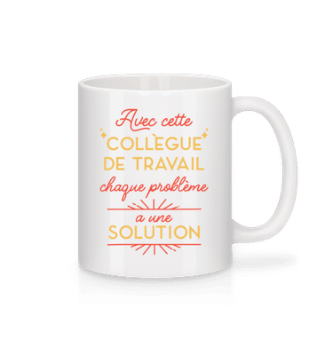 Avec Cette Collègue De Travail - Mug en céramique blanc - Blanc - Devant