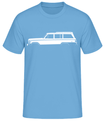 'Jeep Wagoneer (SJ)' Silhouette - Männer Basic T-Shirt - Hellblau - Vorne