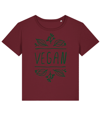 Signe Végétalien - T-shirt bio Femme Stanley Stella 2.0 - Bordeaux - Devant