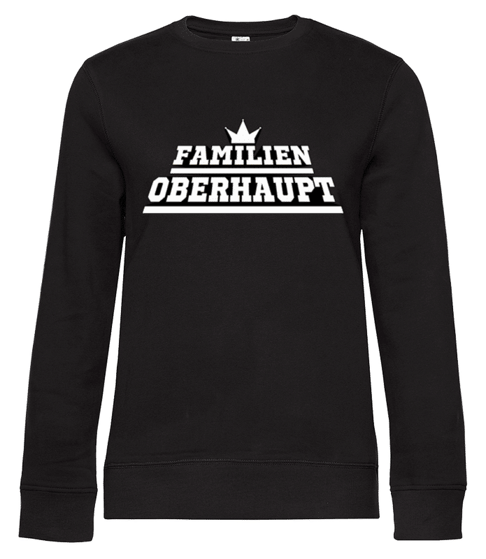 Vorschau: Familien Oberhaupt Krone - Frauen Standard Pullover - Schwarz - Vorne