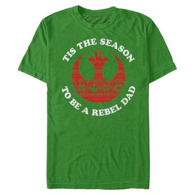 Star Wars - Rebel Dad - Vánoce - Pánské Tričko - Irish green - Napřed