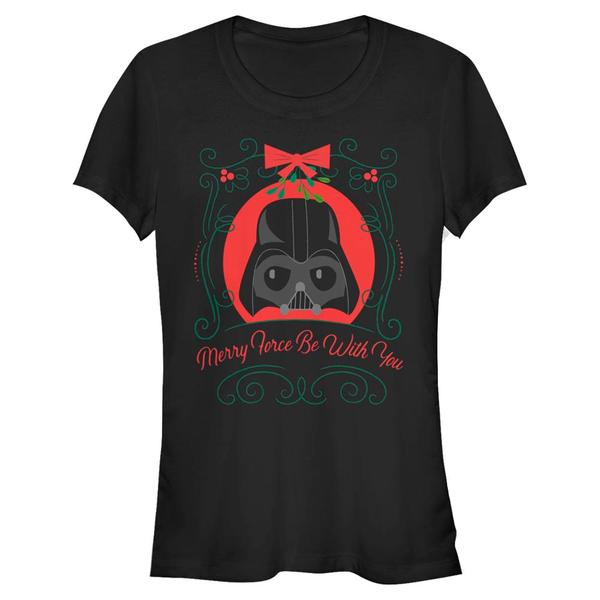 Aperçu: Star Wars - Darth Vader Merry Force - Christmas - Femme T-shirt - Noir - Devant
