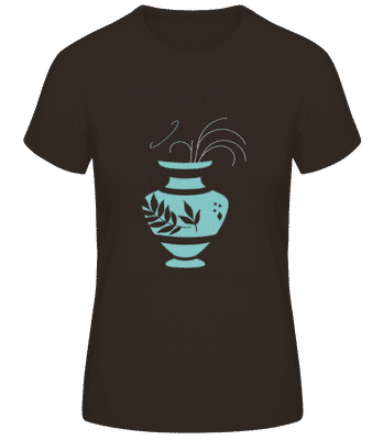 Aquarius - Frauen Basic T-Shirt - Braun - Vorne