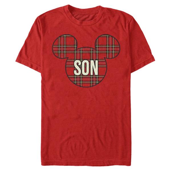 Aperçu: Disney Classics - Mickey Mouse - Mickey Mouse Son Holiday Patch - Christmas - Homme T-shirt - Rouge - Devant