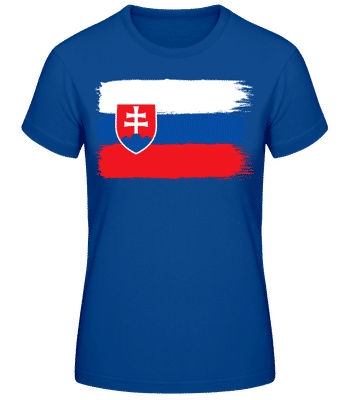 Slovenská Vlajka - Dámske basic tričko - Kráľovská modrá - Predné