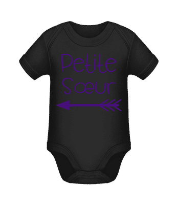 Petite Sœur - Body manches courtes bio - Noir - Devant